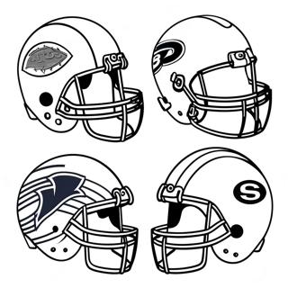 Page à colorier de casques de la NFL | Page de coloriage Casques NFL