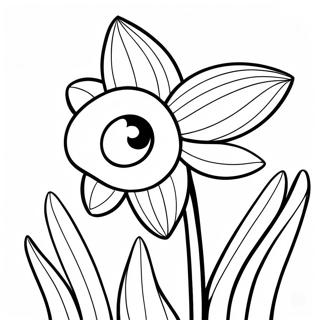 Page à colorier de fleur de jonquille | Page de coloriage Jonquille