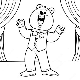 Page à colorier Buster Moon Chantant sur Scène | Page de coloriage Chante 2