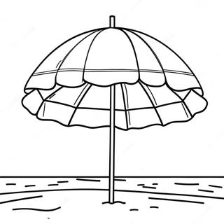 Page à colorier de Parasol Coloré à la Plage | Page de coloriage Plage Été