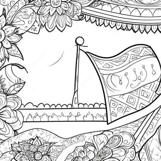 Page à colorier du drapeau de la Palestine | Page de coloriage Palestine