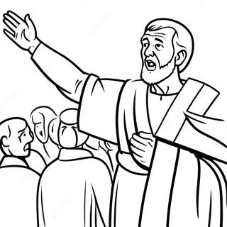 Page à colorier de l'apôtre Paul prêchant | Page de coloriage Apôtre Paul