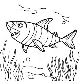 Page à colorier de requin tigre | Page de coloriage Requin Tigre