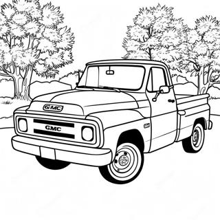 Page à colorier de camion GMC classique | Page de coloriage Camion GMC