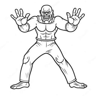 Page à colorier de M3GAN dans une pose effrayante | Page de coloriage M3GAN