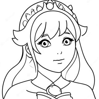 Page à colorier de la princesse anime | Page de coloriage Princesse Anime