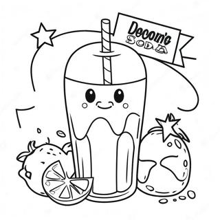 Page à colorier de soda | Page de coloriage Soda