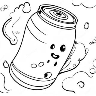 Page à colorier de canette de soda pétillante | Page de coloriage Soda