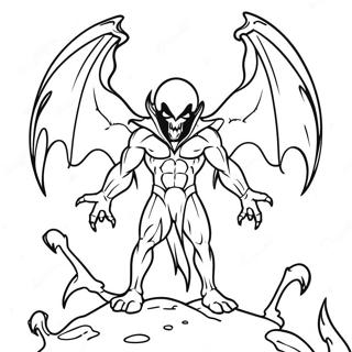 Page à colorier Spawn maléfique avec des ailes démoniaques | Page de coloriage Spawn