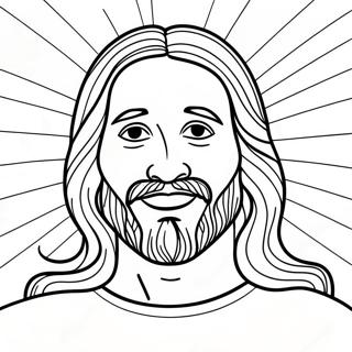Page à colorier Jésus joyeux | Page de coloriage Jésus t'aime