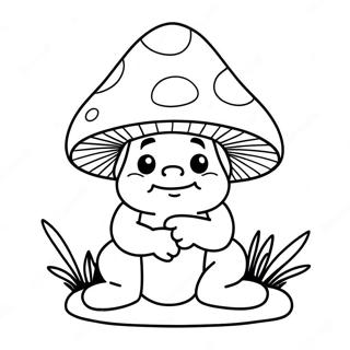 Page à colorier gnome champignon | Page de coloriage Gnome Champignon