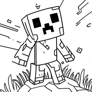 Page à colorier Creeper Minecraft | Page de coloriage Minecraft