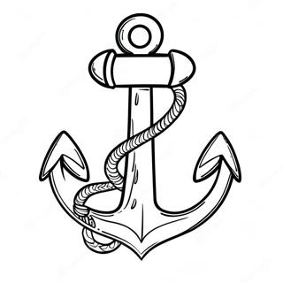 Page à colorier d'ancre nautique colorée | Page de coloriage Ancre