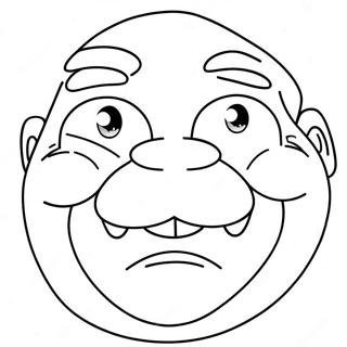 Page à colorier de visage moche et drôle | Page de coloriage Laid