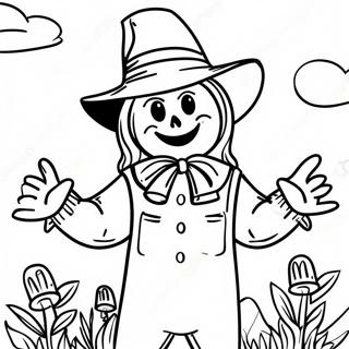 Page à colorier de épouvantail | Page de coloriage Epouvantail