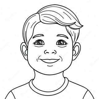 Page à colorier Portrait d'un Enfant Heureux | Page de coloriage Portrait