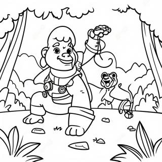 Page à colorier Aventure dans la Jungle Jumanji | Page de coloriage Jumanji
