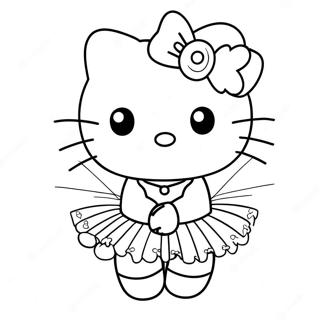 Hello Kitty Ballerine Contour Coloriages