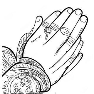 Page à colorier de belles mains en prière | Page de coloriage Prière