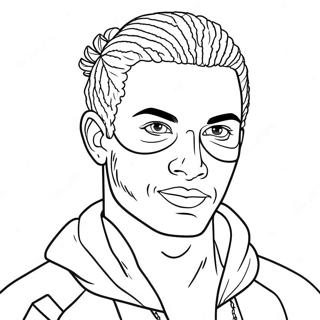 Page à colorier d'AJ Brown | Page de coloriage AJ Brown