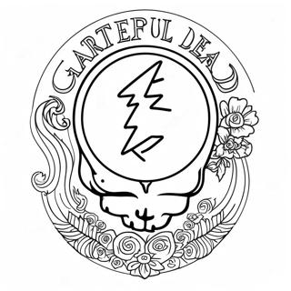 Page à colorier du logo Grateful Dead | Page de coloriage Grateful Dead
