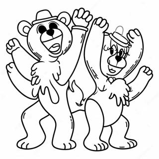 Page à colorier des ours dansants Grateful Dead | Page de coloriage Grateful Dead