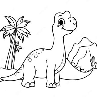 Page à colorier de brontosaure | Page de coloriage Brontosaure