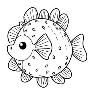 Page à colorier d'un poisson-globe | Page de coloriage Poisson Globe
