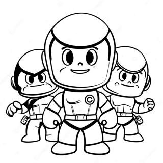 Page à colorier Mini Force héros en action | Page de coloriage Mini Force