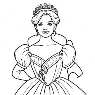 Anastasia dans sa robe royale à colorier | Page de coloriage Anastasia