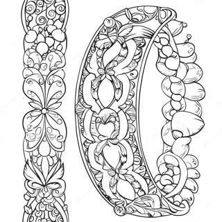 Page à colorier d'un design de bracelet coloré | Page de coloriage Bracelet