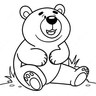 Ours grizzly dans une pose amusante à colorier | Page de coloriage Nous, les ours
