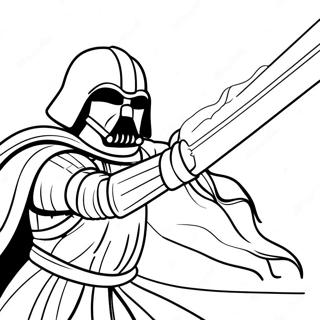 Page à colorier duel épique de sabre laser | Page de coloriage Sabre Laser