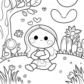 Page à colorier jardin de poème fantaisiste | Page de coloriage Poésie