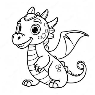 Page à colorier d'un bébé dragon joueur | Page de coloriage Dragon Mignon