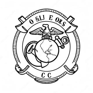 Page à colorier du logo des Marines | Page de coloriage Corps des Marines