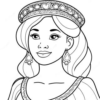 Page à colorier de la princesse noire | Page de coloriage Princesse Noire