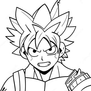 Page à colorier d'action explosive de Bakugo | Page de coloriage Bakugo