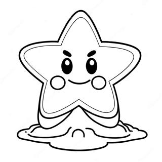 Page à colorier Étoile Mario | Page de coloriage Étoile Mario