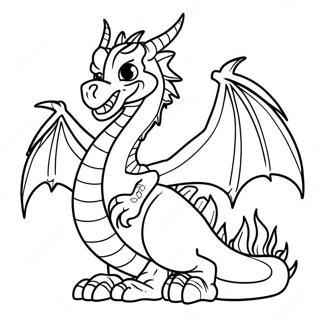 Page à colorier Dragon de Feu | Page de coloriage Dragon de Feu
