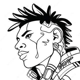 Page à colorier de NLE Choppa | Page de coloriage NLE Choppa