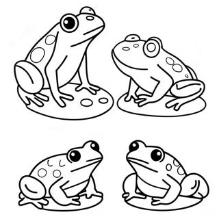 Page à colorier du cycle de vie coloré d'une grenouille | Page de coloriage Cycle de vie