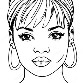 Page à colorier de Rihanna | Page de coloriage Rihanna