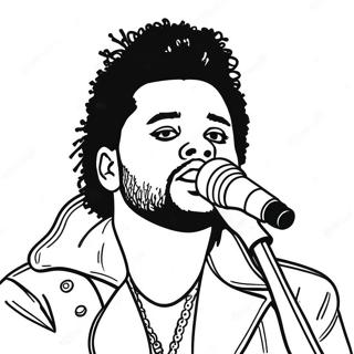 Page à colorier The Weeknd en performance sur scène | Page de coloriage The Weeknd