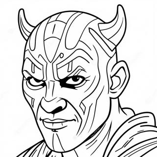 Page à colorier Darth Maul | Page de coloriage Darth Maul