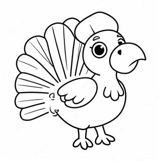 Dessin à colorier de dinde mignonne | Page de coloriage Dinde Mignonne