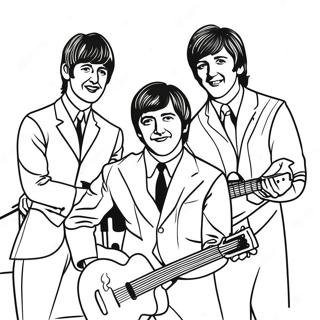 Dessin à colorier des Beatles | Page de coloriage Beatles