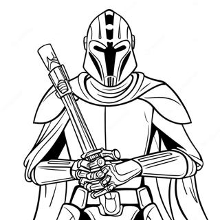 Page à colorier de Général Grievous avec des Sabres Laser | Page de coloriage Général Grievous
