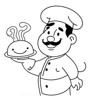 Page à colorier de chef | Page de coloriage Chef