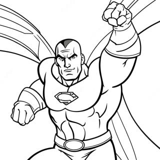 Page à Colorier de Black Adam Puissant en Action | Page de coloriage Adam Noir